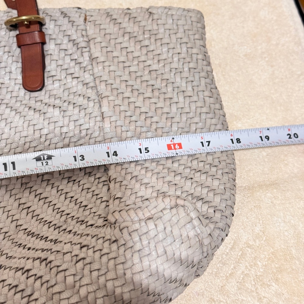 Dragon Women's Gray Woven Leather Large Shoulder Tote Bag Handmade Madras - Picture 16 of 16
